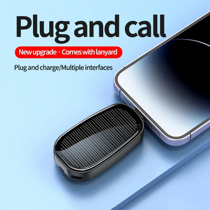 Solar Mini Power Bank Key Ring Portable Charger for Outdoor Camping External Battery Emergent Phone Power Bank 1200Mah