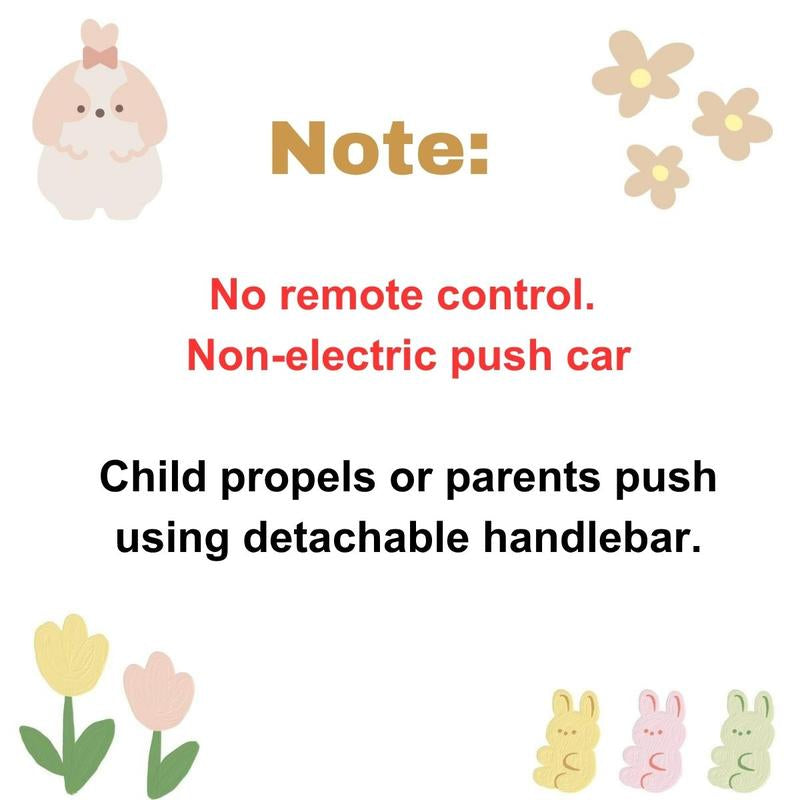 Costzon 3 in 1 Ride on Push Car, Stroller Sliding Walking Car with Horn, Music, Light, under Seat Storage, Parental Handle, Armrest Guardrails