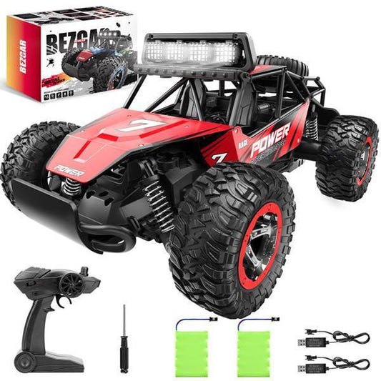 BEZGAR Remote Control Car - 2.4Ghz High Speed 33KM/H RC Cars Toys, 1:14 Monster RC Truck off Road with LED Headlight and Rechargeable Battery Gifts for Adults Boys 8-12, Summer Gift Ideas, Birthday Gift Ideas, TB141 RC Truck, Fun & Durable Rc Car