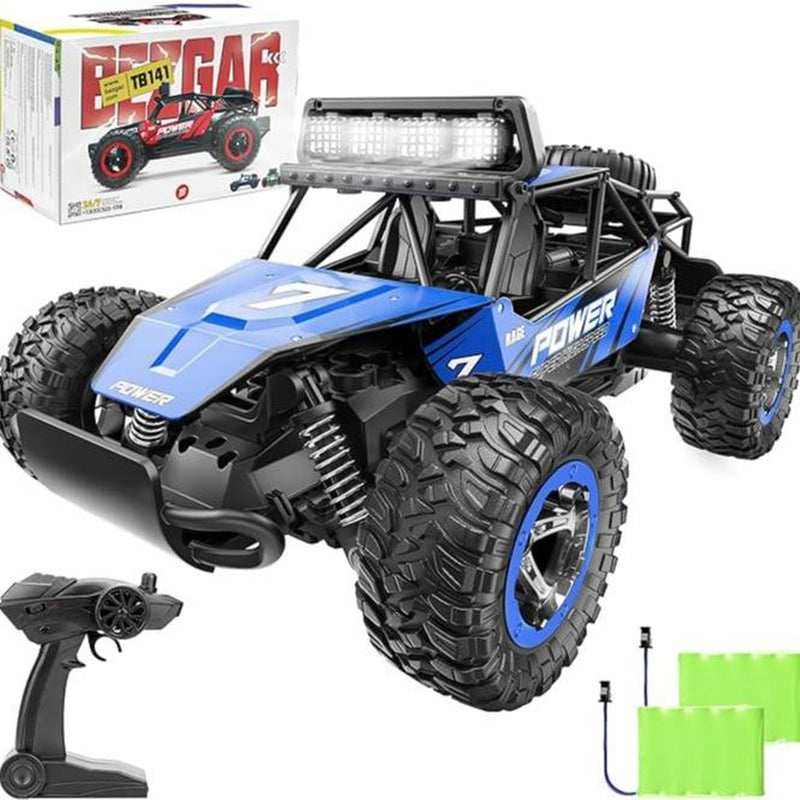BEZGAR Remote Control Car - 2.4Ghz High Speed 33KM/H RC Cars Toys, 1:14 Monster RC Truck off Road with LED Headlight and Rechargeable Battery Gifts for Adults Boys 8-12, Summer Gift Ideas, Birthday Gift Ideas, TB141 RC Truck, Fun & Durable Rc Car