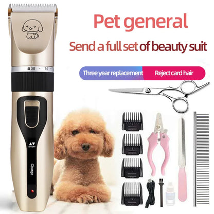 Dog Hair Clipper Pet Hair Trimmer Set Puppy Grooming Electric Shaver Ceramic Blade Cat Accessories Cordless Charging Professiona